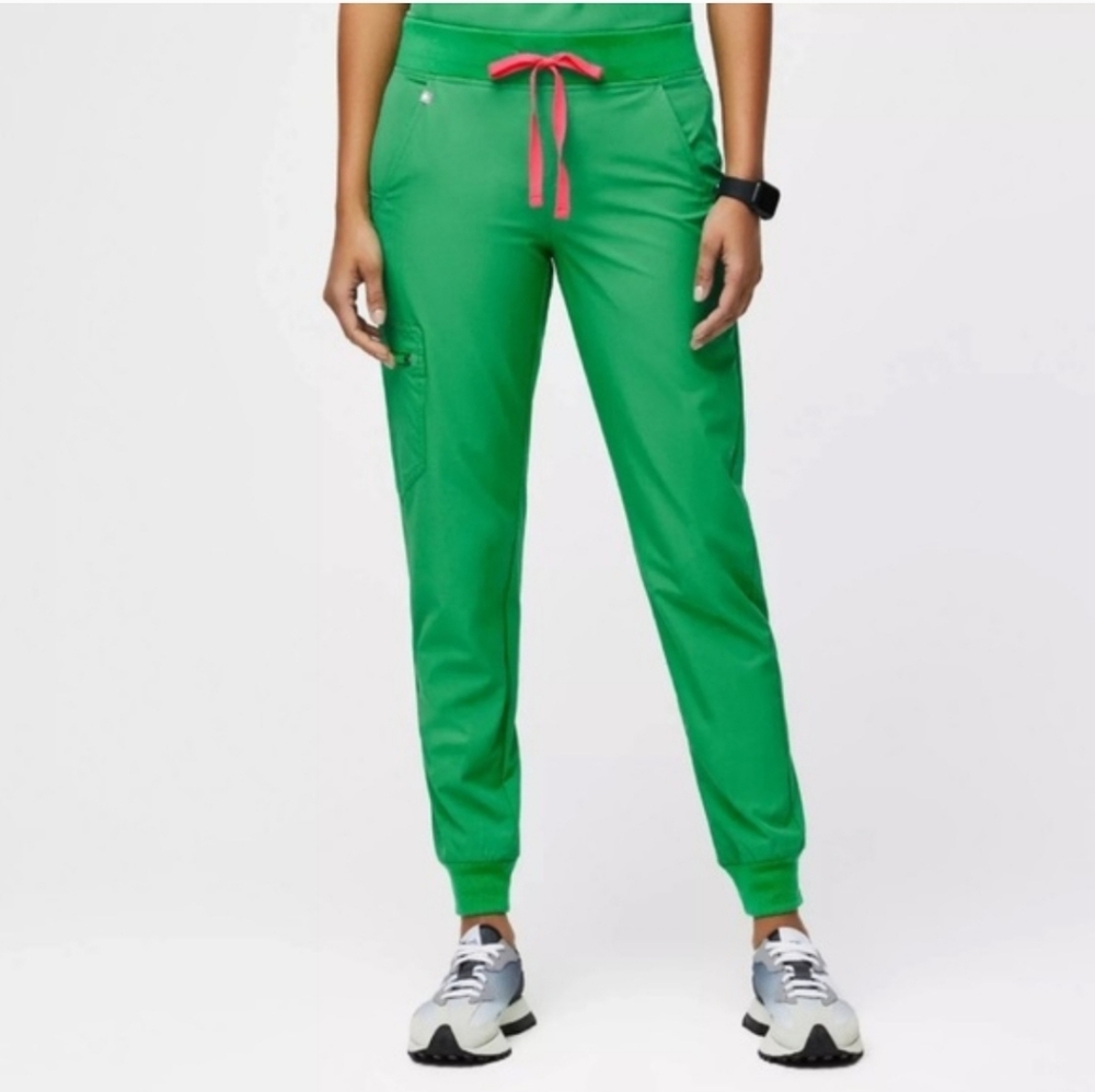 Figs Zamora Jogger Scrub Pants Neon Green Women's Size Medium Petite
